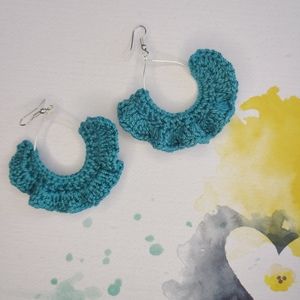 VENICE crochet fan dangle hook earrings boho